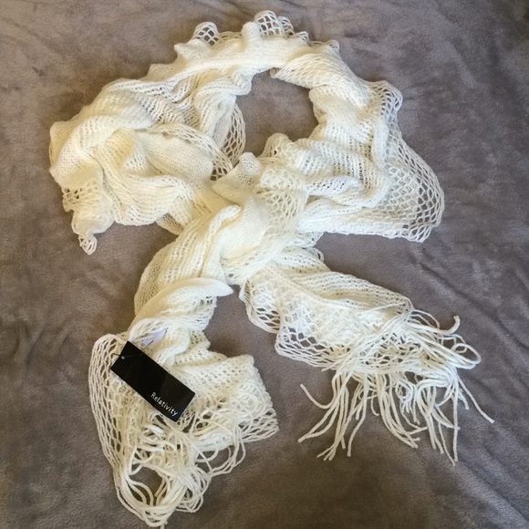 Relativity Accessories - Relativity Flouncy Sparkle Soft Lace Scarf
